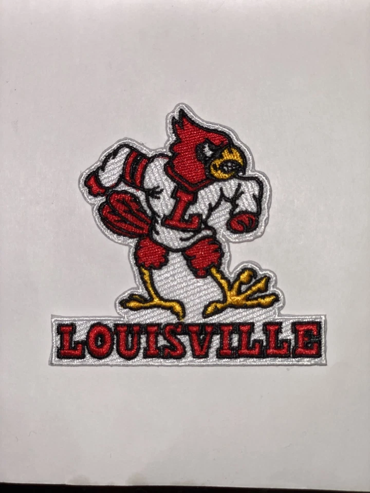 Louisville Cardinals Vintage Logo Embroidered 3in Iron / Sew-On Patch - Image 1 of 1