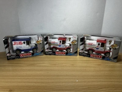 Lot Of 3 Vintage Pepsi -Cola Die Cast Delivery Truck Coin Banks - Image 1 of 4