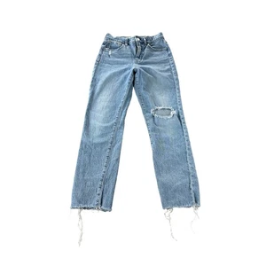 Madewell Medium Wash Blue Distressed Denim Perfect Vintage Jeans Womens Size 26 - Picture 1 of 11