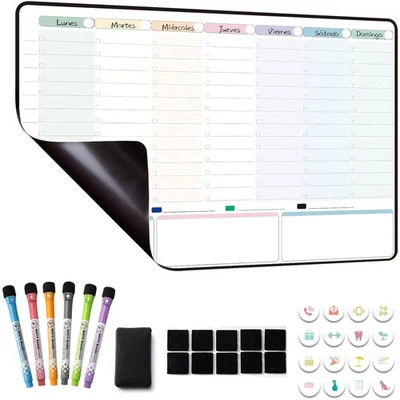 Magnetischer Wochenplaner Kühlschrank Einkaufsliste Küchenplaner To-Do Haushalt - Bild 1 von 4