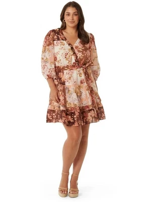 Forever New Curve Shelby Patchwork Mini Dress - Size 16 - 5+ items free AU post - Image 1 of 4