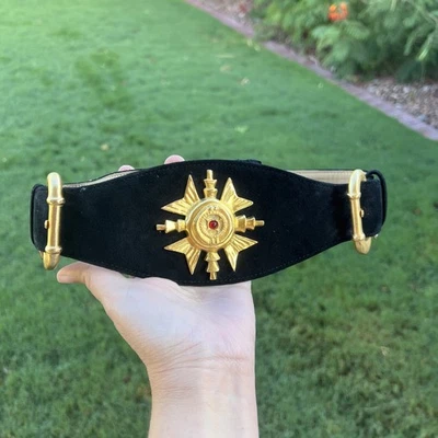 RARO CINTURÓN DE CUERO CRUZADO MALTÉS DE COLECCIÓN ROBERT LEE MORRIS PARA DONNA KARAN GRIPOIX PS Foto 1 de 4