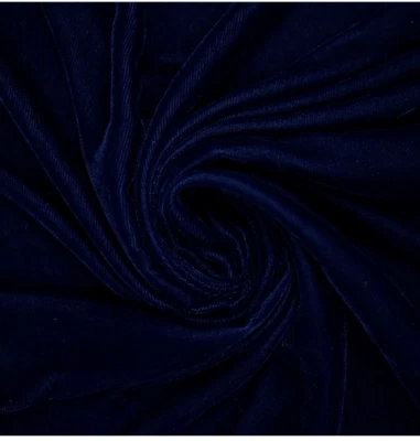 Navy Plain Micro Fibre Velvet Fabric Dress making  Crafting Material 137cm wide - Image 1 of 2