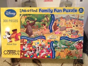 Disney Classics Look & Find Family Fun Puzzle Jungle Book 101 Dalmatians Dumbo - Picture 1 of 8