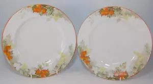 2 Vintage Shelley Winter Kirsche 9" Salat Mittagessen oder Dessert Teller um 1930 - Bild 1 von 8