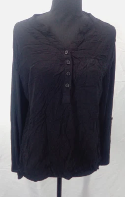 Linda Camisa Desteñida Glory XL Negra Medio Abotonada  Foto 1 de 4