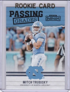 TARJETA DE NOVATO MITCH TRUBISKY A RADIOCONTROL 2017 selección de draft UNC Chicago Bear fútbol americano - Imagen 1 de 2