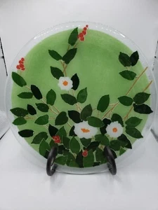 Peggy Karr Signed Fused Art Glass Verbena Charger Plate 11” - Picture 1 of 4