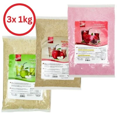 (14,30 EUR/kg) Türkischer Apfeltee 3x 1 kg | 1x rot, 1x grün & 1x Granatapfel - Bild 1 von 4