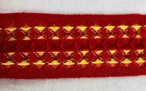 Conso Trim 25+ Yards Red Yellow Upholstery Woven MCM 2.25” Vintage - Picture 1 of 6