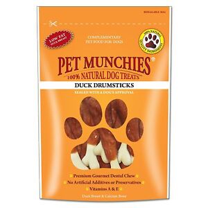 Pet Munchies Duck Drumsticks 100g (Pack of 8) Natural Dog Treats Snacks Bulk Buy