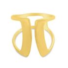 Azaggi Gold Plated Two Parallel Bars Open Ring Unique Design Women Jewelry Gift