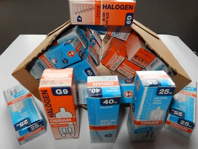 G9 Leuchtmittel OSRAM Halogen 230V Halopin  25W  in klar mitGlühfaden kein LED - Bild 1 von 4
