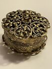 Beautiful Antique Brass Openwork Carved Small Jewelry Box