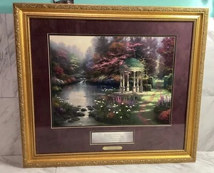 1999 Thomas Kinkade gerahmter Druck Garten des Gebets - Gelassenheit Gebet 26x23 - Bild 1 von 9