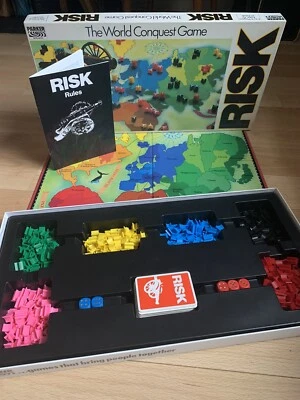 RISK Strategy Board Game Vtg 1980s edition Parker Games Instructions War Dice - Image 1 of 4