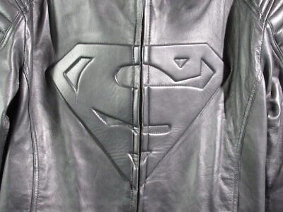 Women’s NWOT Superman Leather Black Moto Jacket Coat in Size XXL | New - Image 1 of 4