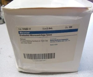 415 Stück 2,0 ml graduierte Mikrozentrifugenröhrchen von Baxter Healthcare Corp, 12500-17 - Bild 1 von 3
