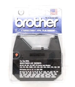 Paquete de 2 cintas de película Brother 1230 negras corregibles 1030 - Imagen 1 de 4