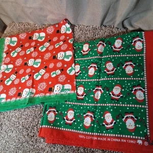 Pañuelos de Navidad Pañuelos Cuadrados Unisex Conjunto de 2 Muñecos de Nieve Papá Noel - Imagen 1 de 5