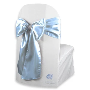 Funda de silla satinada 100 piezas marco de arco 108"x8" - azul claro - con cubiertas de arco jp - Imagen 1 de 5