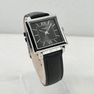 TIMEX SQUARE T2M875 BLACK QUARTZ JAPAN MOV'T WR 30M  WOMEN'S WATCH  - Picture 1 of 10
