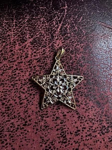 Milor Italy 925 Yellow Star Pendant 1-1/2”. T-20 - Picture 1 of 3
