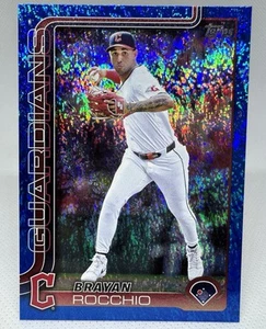 Brayan Rocchio #194 2025 Topps Series 1 Blue Holo Foil /150 SP SSP Guardians - Picture 1 of 8