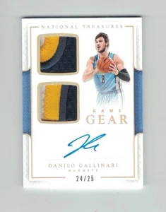 DANILO GALLINARI 2016-17 Panini National Treasures DUAL PATCH AUTO /25 Game Gear - Picture 1 of 2