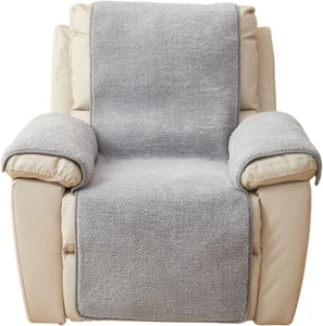 Luxury Sherpa Fleece Recliner Chair Cover Non Slip Backing Fuzzy Fluffy - Picture 1 of 12