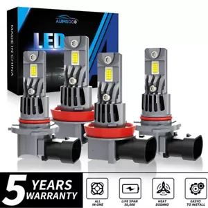 H11 9005 LED Headlight KIT Combo Bulbs 10000K High Low Beam Super Bright White - Picture 1 of 16