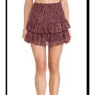 Sam Edelman NWT Tiered Chiffon Ruffle Croc Print Mini Skirt Size 8 Boho Preppy