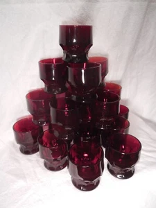 18 Anker Hocking Royal Rubin georgianische Trinkbecher MCM - Bild 1 von 3