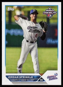 2023 Topps Pro Debut JORDAN SPRINKLE #PD-15 Baseball Cannon Ballers - Picture 1 of 2