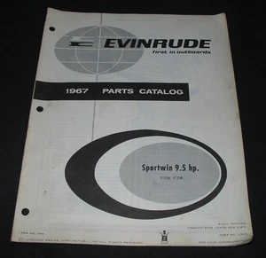 Parts Catalog Evinrude Sportwin 9,5 / 9.5 hp 9722B 9723B Ersatzteilkatalog 1967! - Imagen 1 de 1