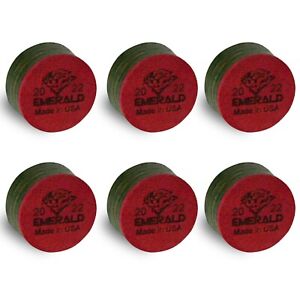 6 TIGER EMERALD Laminated Pool CUE TIPS - 13 or 14 mm - AUTHORIZED DEALER