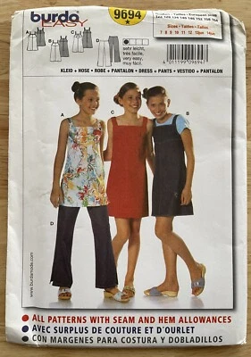 BURDA PATTERN 9694 DRESS PANTS GIRLS SIZES 7 8 9 10 11 12 13J 14J UNCUT - Image 1 of 4