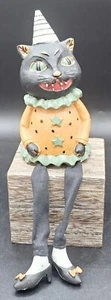 Black Cat Resin Halloween Shelf Sitter - Picture 1 of 3