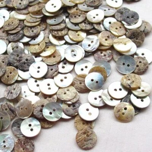 50pcs Shell Sewing Button Natural Color 2 Holes Clothes Garment Accessory Style - Picture 1 of 12