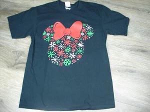 Disney Mini Ratón Navidad Copos de Nieve Camiseta Negra Talla M - Imagen 1 de 11