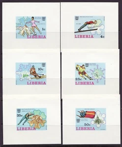 Liberia # 727-32 MNH IMPERF PRESENTATION SHEETS 1976 Winter Olympics - Picture 1 of 1