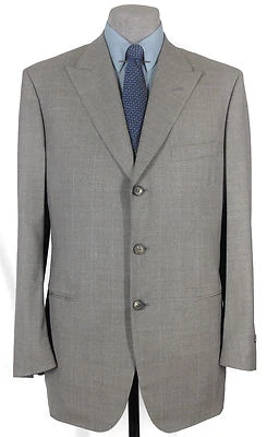 EXCELENTE NUEVO CON ETIQUETAS GIANLUCA ISAIA HECHO A MANO, SUPER 120 GRIS CENIZA CLARO WP 43-44R 13191 Foto 1 de 4