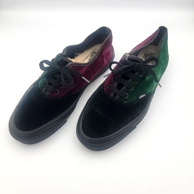 De Colección VANS Zapatillas de Terciopelo Tricolor Para Mujer 9 Púrpura Verde Negro Zapatos Hechos en EE. UU. Foto 1 de 4