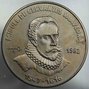 1 Peso 1982 Miguel de Cervantes Copper-Nickel Coin  [1955