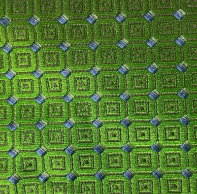 Bow Tie Men Silk Green Blue Geometric SELF TIE Bowtie - Image 1 of 4