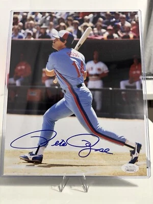 Pete Rose Signed 8x10 Photo JSA  - Image 1 of 2