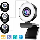 USB HD Web Camera with Ring Light+Mic Webcam for PC Laptop Desktop Video Calling
