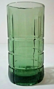 Vaso de té helado plano verde oliva oscuro tartán ancla en cuclillas 6 1/8 pulgadas de alto - Imagen 1 de 3