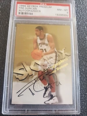 1998 Skybox Autographics Tim Duncan Auto Psa 8 - Image 1 of 2