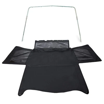 Black soft top+silvery support w/Steel Support Bow For Suzuki Samurai 1986-1994 - Image 1 of 4